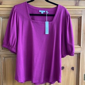 Chicos Square Neck Puff Sleeve Top